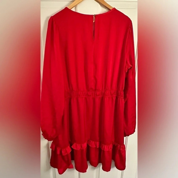 NWT Red Knox Rose Long Sleeve Satin Mini Dress Size Extra Extra Large XXL - Picture 2 of 8